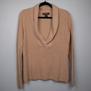 Eddie Bauer tan cowl neck angora blend sweater-M
